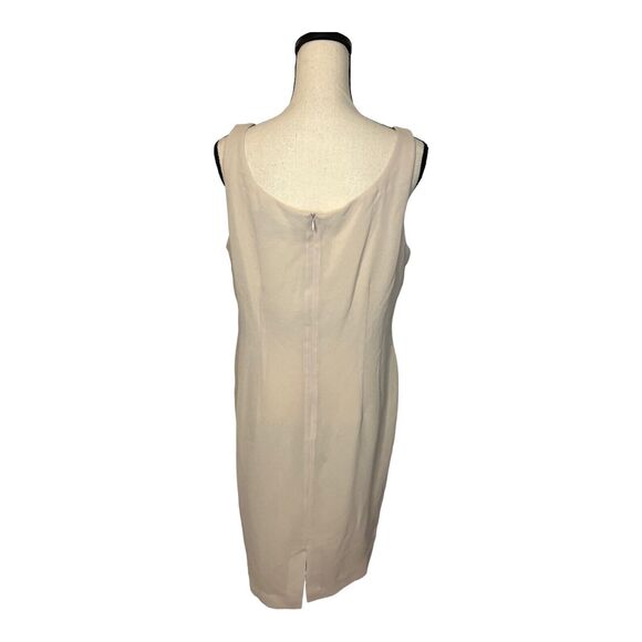 JESSICA HOWARD Evenings 90s Vintage Taupe Polyester Maxi Shift Dress Size 16 - Picture 5 of 9